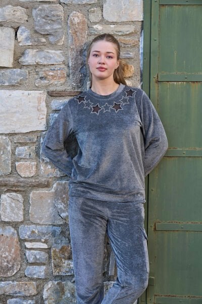 Yıldız Detay Kadife 2'li Takım CossybyAqua 26059