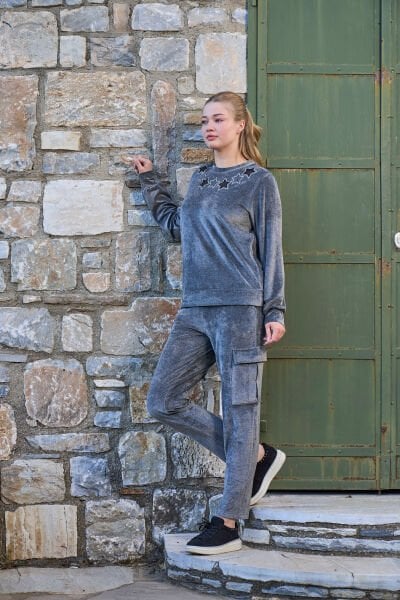 Yıldız Detay Kadife 2'li Takım CossybyAqua 26059