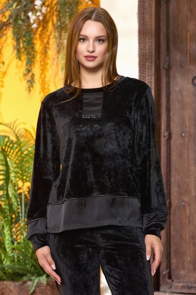 Kadife Taş Baskılı Spor 2'li Takım CossybyAqua 25302