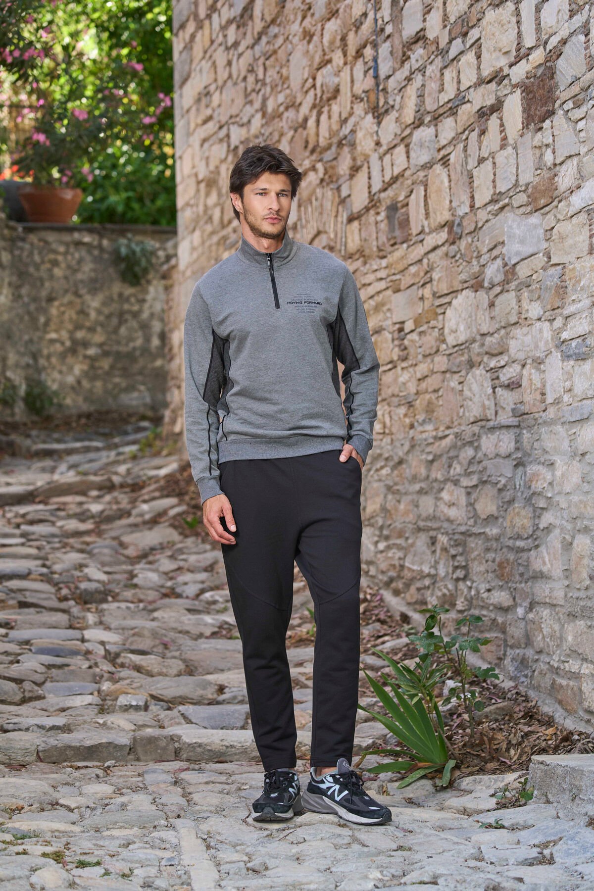 Dik Yaka Fermuar Detay Erkek Spor 2'li Takım CossybyAqua 26192