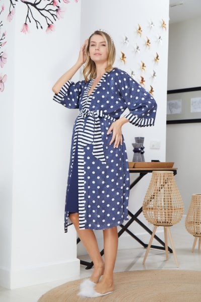 Truvakar Kol Puan Desen Saten Sabahlık 22546