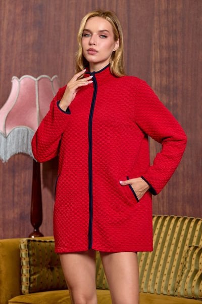 Kapitone Fermuarlı Tek Ceket CossybyAqua 26211