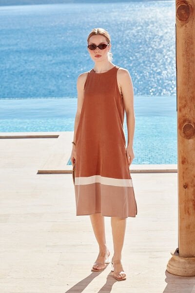 Kolsuz Midi Elbise CossybyAqua 26780