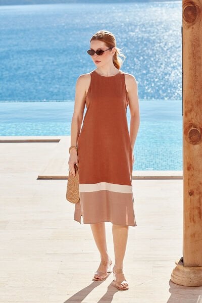 Kolsuz Midi Elbise CossybyAqua 26780