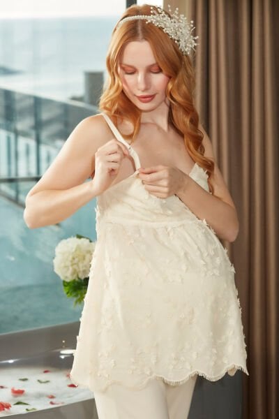 Üç Boyutlu Sabahlıklı Lohusa Pijama Takımı CossybyAqua 26622