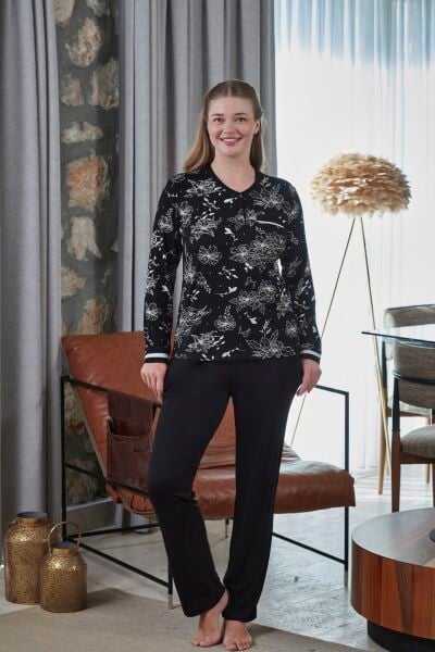 Uzun Kol Büyük Beden Pijama Takımı CossybyAqua 27203