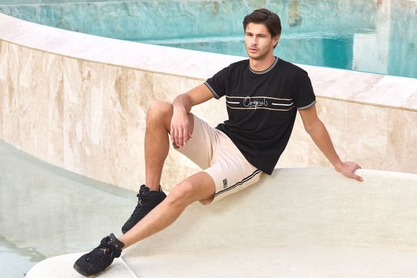 Kısa Kol Baskı Detay Spor Şort Takım (Battal Boy) CossybyAqua 25958
