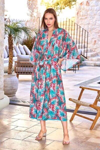Desenli Uzun Kimono Sabahlık CossybyAqua 25533