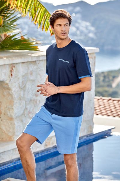 Baskı Detay Erkek Şort Takım Cossy By Aqua 24933 M