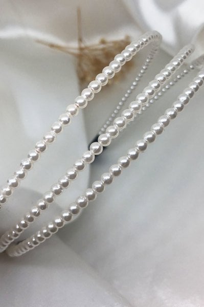 İnci Detaylı Üçlü Taç