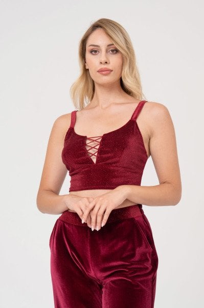 Kadife Sim Dokulu Pijama Takımı