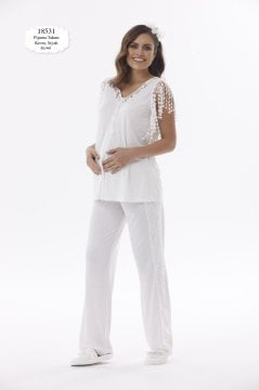 Dantel Detay Lohusa Pijama Takımı 18531K CossybyAqua