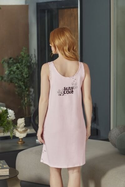 Kalın Askılı Desenli Gecelik CossybyAqua 26570