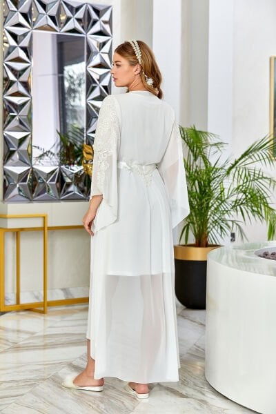 Şifon Brode Detaylı Sabahlık CossybyAqua 23636