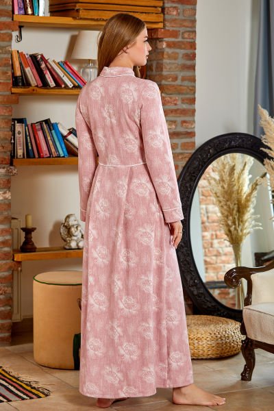 Uzun Kol Önden Düğmeli Bilek Boy Elbise Cossy By Aqua