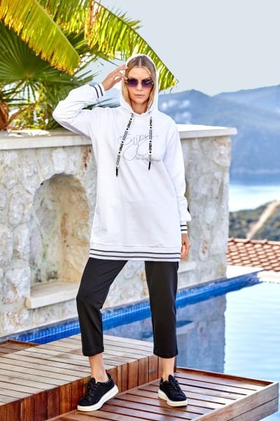 Kapüşonlu Tesettür Spor Eşofman Takımı CossybyAqua 24841