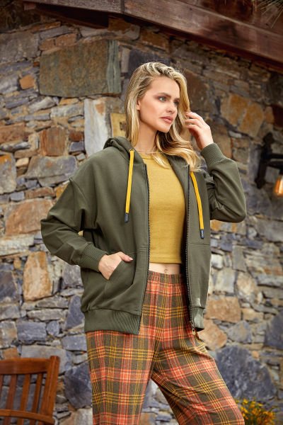 Ekose Desen 3'ü Eşofman Takım Cossy by Aqua 24059 HAKİ - 44