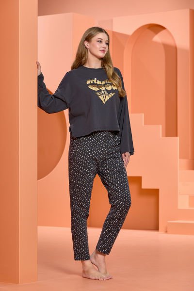 Baskı Detay Pijama Takımı Cossy By Aqua 25009 36