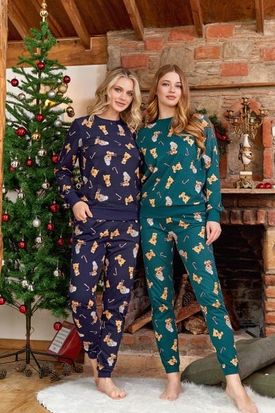 Baskı Detaylı Yeniyıl Pijama Takımı Cossy by Aqua 24046