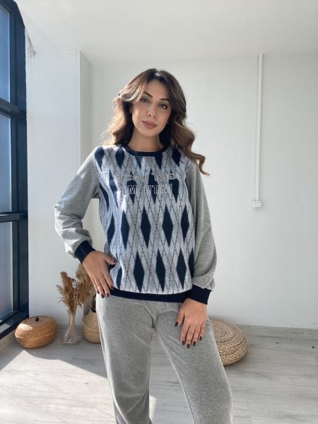 Baklava Desen Polar Pijama Takımı CossybyAqua 24068