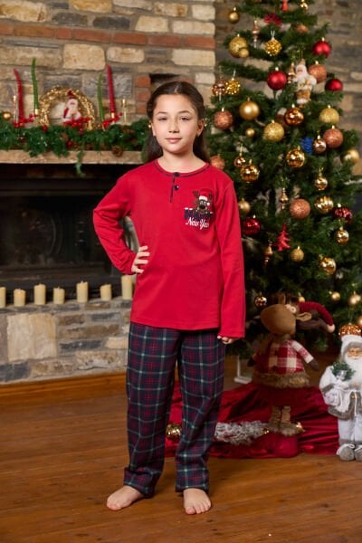 Yeni Yıl Temalı Çocuk Pijama Takımı CossybyAqua 26454