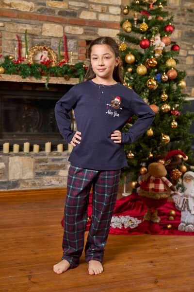 Yeni Yıl Temalı Çocuk Pijama Takımı CossybyAqua 26454
